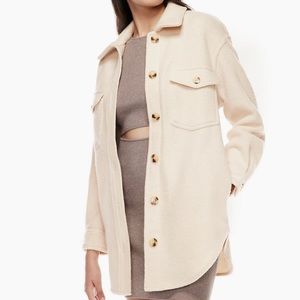 Aritzia Wilfred Free The Ganna Shirt Jacket Merino Wool Shacket